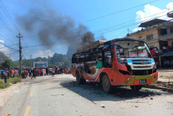 Gajuri bazaar remains tense after bus knocks down school boy