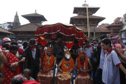 Narasimha and Prahlad, flanked by Laxmi, Saraswati, go around Patan (Photo Gallery)